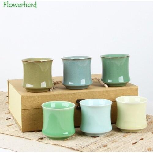 Ceramic Porcelain Tea Cup Teaware Kung Fu Tea Cup Set Celadon Household Tea Cup Set