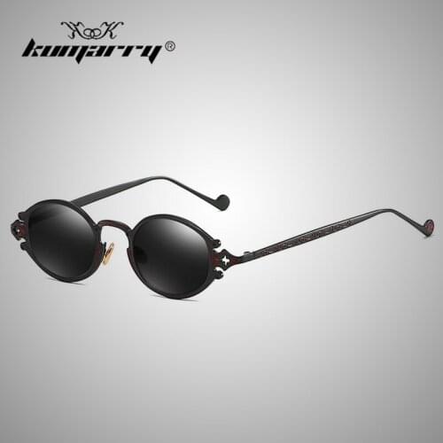KUMARRY Punk Casual Sunglasses Men/Women Oval Small Frame Fashion Brand Designer Sun Glasses High Quality Metal Eyewear KTM027