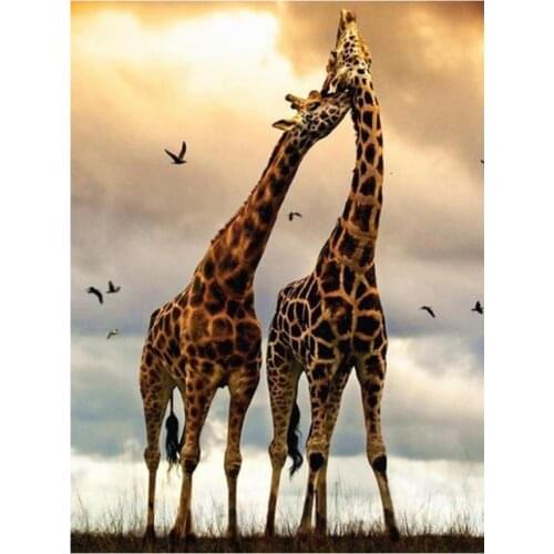 Mother child diamond painting giraffe animal embroidery mosaic diamond dotz 5d rhinestone picture puzzle toy drawing wall decor