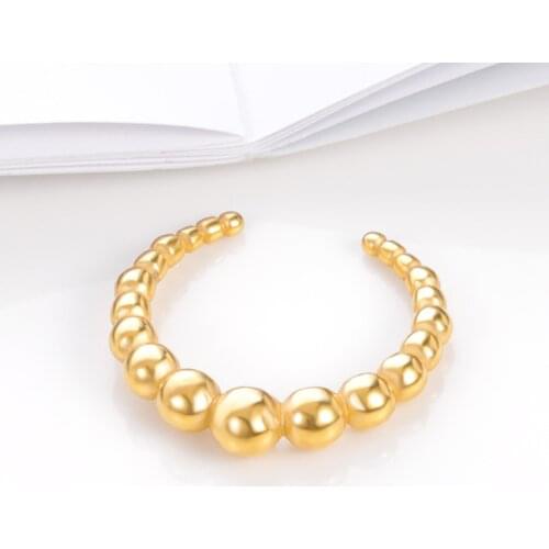 Minimalist Punk Style Irregular Circle Adjustable Rings For Women Gold Color Stainless Steel Fashion Party Jewelry Gothic Gifts