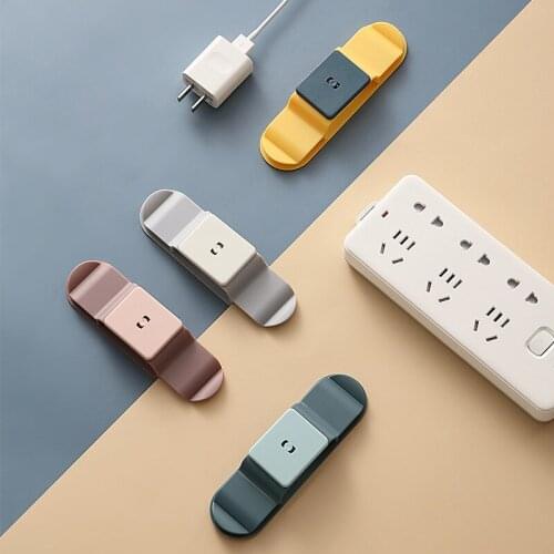 Multi-purpose Desktop Cable Organizer Clip Self-adhesive Power Wire Fixing Clamp Plastic Cable Slat Wall Hook For Home Office