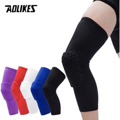 AOLIKES 1PCS Basketball Knee Pads Sleeve Honeycomb Brace Elastic Kneepad Protective Gear Patella Foam Support Volleyball Support