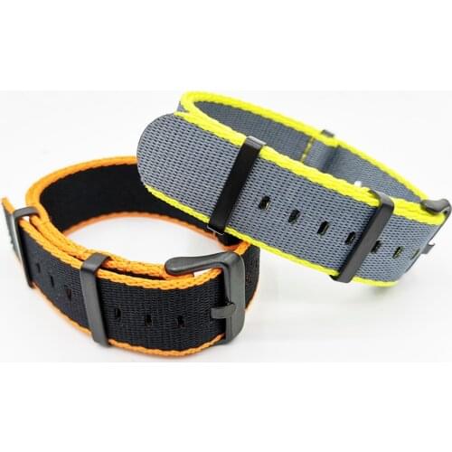 Nylon 20mm 22mm Watch Band NATO Watch Strap Sport Watchband Bracelet Belt Black Grey Color