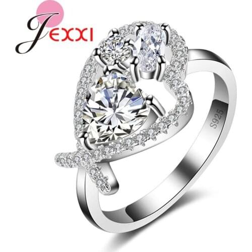 New Personalied Popular Ring with Colorful CZ Crystal Stoce Inside 925 Sterling Silver Jewelry Women Wedding Rings