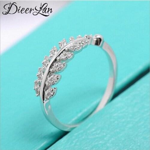Punk Silver Color Crystal Leaf Finger Rings For Women Antique Ring Christmas Gifts Jewelry 2020