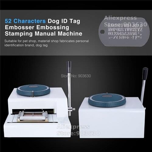 Wholesale High Qualtiy Dog Tag Embosser Machine 52Code Characters,Steel Embossing Machines,Manual Stainless Steel Card Embosser