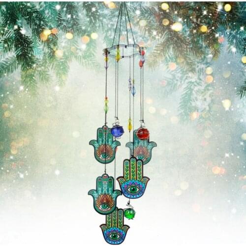 Printed Iron Metal Fengshui Memorial Wind Chimes Rainbow Maker Home Garden Outdoor Hanging Windchimes Balcony Decoration
