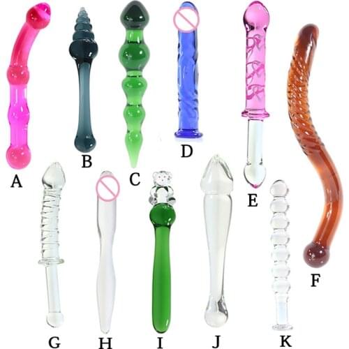 Glass dildo anal plug adult masturbator massage rod glass penis butt plugs anal dildo sex toys for woman men dildos sex tools