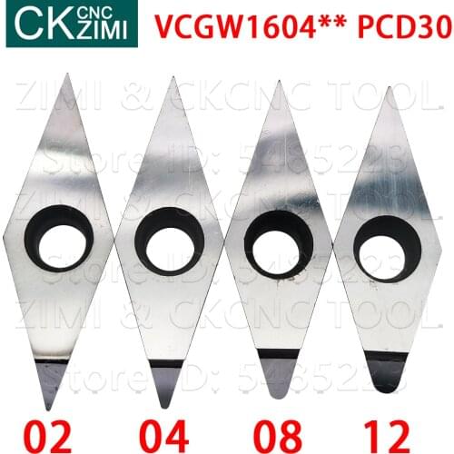 VCGW160402 VCGW160404 VCGW160408 VCGW160412 PCD30 diamond Insert CNC External turning tool holder lathe VCGW for copper aluminum