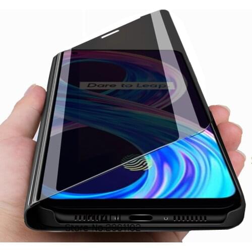 Smart Mirror case for realme 8pro stand book flip cover for oppo realme 8 pro realme8pro RMX3081 6.4'' coque cases fundas