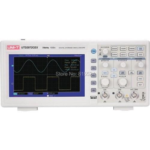 UNI-T UTD2072CEX Digital Storage Oscilloscope 1mV/div~20V/div 7 Inches Widescreen LCD Display 70MHz 1GS/s 2 CHANNELS