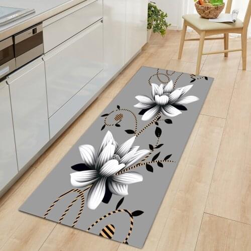 Vintage Entrance Door Kitchen Mat Boho Floor Mat Carpet Flower Outdoor Rugs And Carpets For Home Living Room Kitchen Room