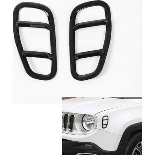 YAQUICKA Car Front Side Fender Signal Turning Light Cover Trim Frame Styling For Jeep Renegade 2015-2016 Mouldings ABS
