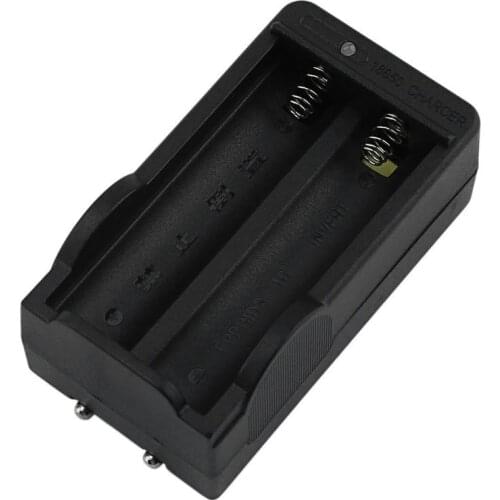 18650 Battery Charger Double Charging Ports Black EU/UK Plug 100-240V Wall Battery Charger Quick Charge Compatible Phone Charger