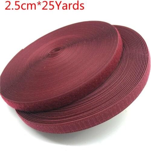 25yard 25mm Black Sewing Hook and Loop No Self Adhesive Hook Fasteners Tape Nylon Magic Tape with Hook Loop Roll Tie Decor Tools