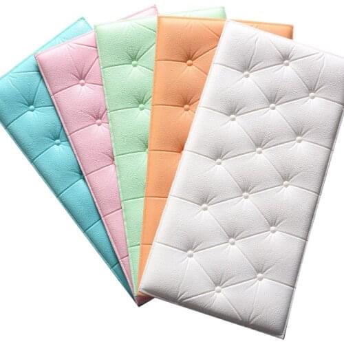 3D Soft-pack Wall Sticking To The Bedside Anti-collision Soft-pack Wall Surrounding Soft Cushion Waterproof Padded Wall Board