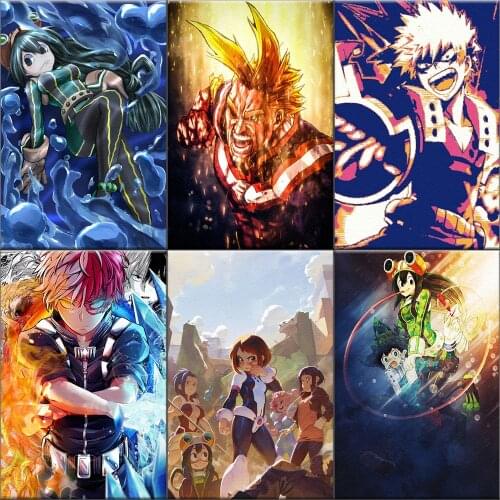 5D DIY Diamond Painting My Hero Academia Japanese Manga Anime Diamond Embroidery Slayer Cross Stitch Mosaic Set Home Decor