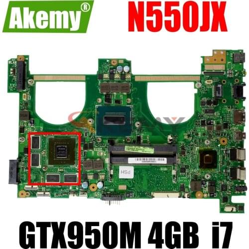 AKemy N550JX For ASUS N550JV N550JK G550JK N550JX CPU I7 GTX950M-4GB Laptop Motherboard Tested 100% work original Mainboard