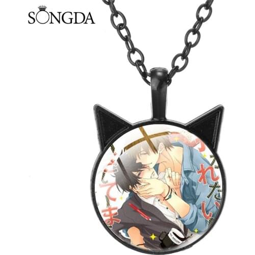 Anime Dakaretai Otoko 1-i ni Odosarete Imasu Cat Ear Pendant Necklace Cosplay Art Photo Glass Choker For Fans Gifts Accessories