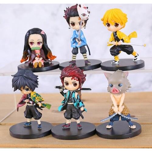 Anime Demon Slayer Kimetsu No Yaiba Figure Kamado Tanjirou Nezuko Giyuu Inosuk Agatsuma Q Posket action Figure Toys Gift