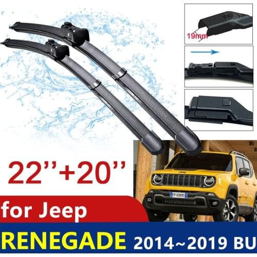 Car Wiper Blades for Jeep Renegade 2014~2019 BU 2015 2016 2017 2018 Trailhawk Front Window Windshield Windscreen Car Accessories