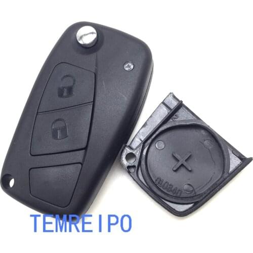 Car key shell for fiat 2 button modified flip remote key blank with battery holder on back cover