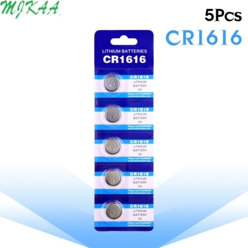 5pcs/pack CR1616 Button Batteries DL1616 ECR1616 LM1616 Cell Coin Lithium Battery 3V CR 1616 For Watch Electronic Toy Remote