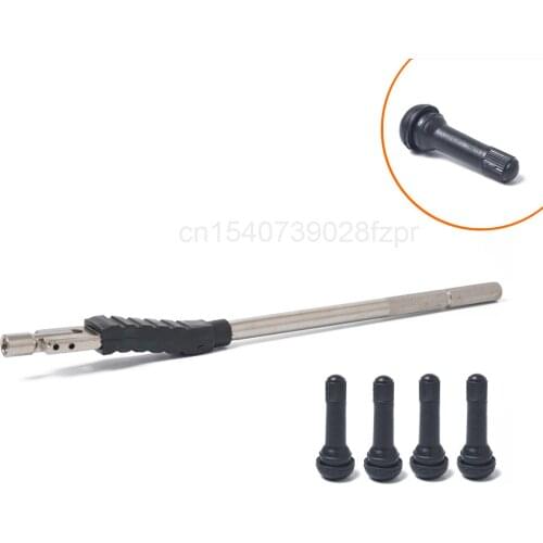 Four Tr414 Rubber Tire Valves Equipped with Tire Valve Puller