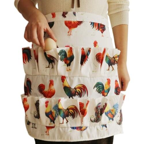 Pockets Egg Collecting Harvest Apron Chicken Farm Work Aprons Carry Duck Goose Egg Collecting Farm Apron Kitchen Garden Aprons