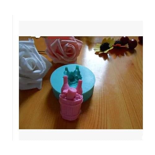 Fondant Cake Decorating Tools 3D Silicone Mold Fondant Beer barrel Shape Kitchen Bakeware Cooking Sugar Craft Tools (si239)