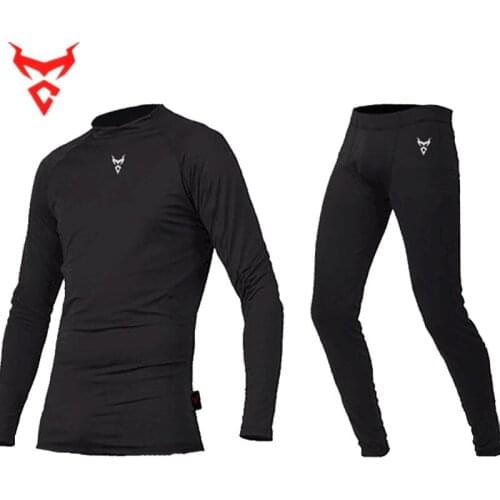 Winter Warm Motorcycle underwear Tight Tops & Pants mens Moto Riding Skiing Thermal Underwear Sweatshirt Leggings set M-XXL
