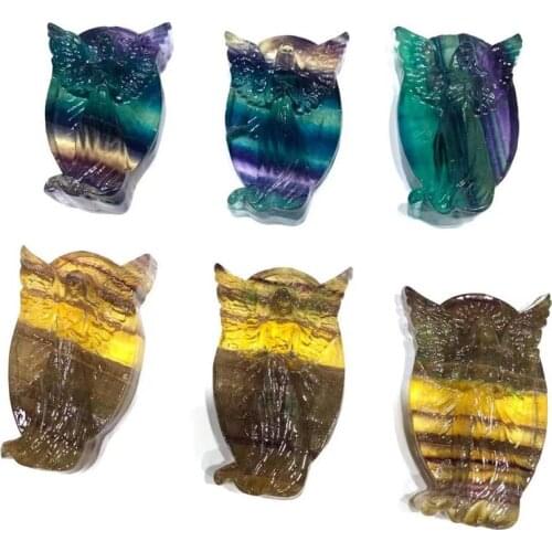 Crystal yellow Natural Quartz Skull Carved Rainbow Fluorite angel Healing stone