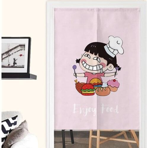 Kitchen Fabric Door Curtain Western Restaurant Dessert House Baking Cake Room Decoration Partition Half Curtain Noren