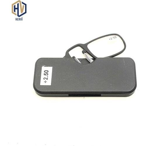Clip Nose Square Reading Glasses Men Women TR90 Frame Portable Reading Eyeglasses Band Wallet Box +1.0+1.5+2.0+2.5