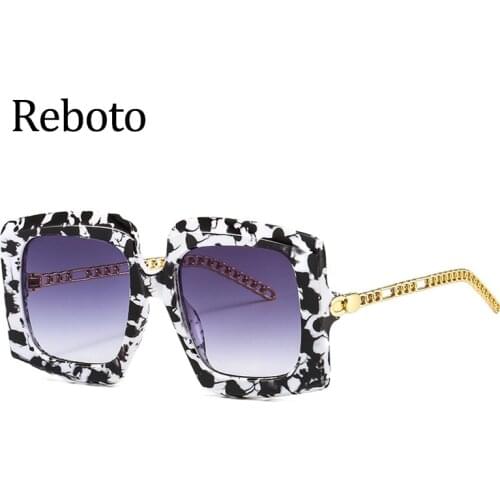 Oversized Square Sunglasses Women Flower 2020 New Vintage Gradient Brand Designer Glasses Men Metal Frame Sunglasses Female
