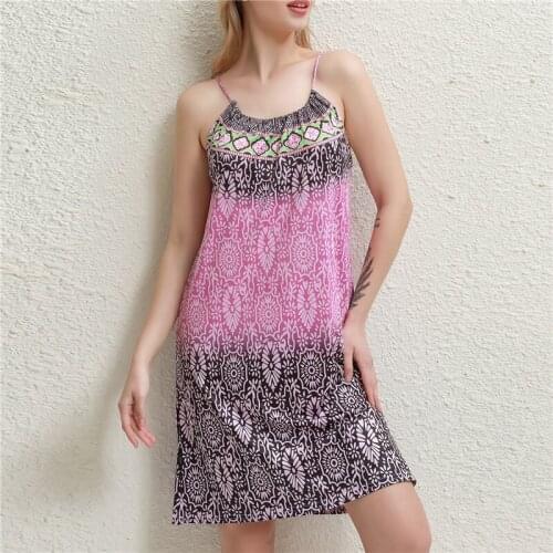 2021 Summer Sleeveless Dresses Women Loose Casual O Neck Sling Dress New Bohemia Knee-length Printed летнее женское Dress