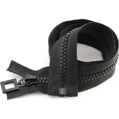 2pcs 70cm NO.5 resin zipper DIY sewing accessories square zip head suitable for use clothes, down jackets,sleeping bags,black