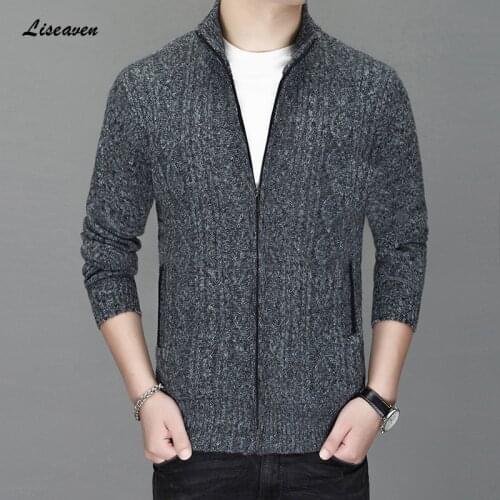 Liseaven Mens Winter Sweater Cardigans Thick Warm Coat Autumn Winter Sweaters Men Clothing 2019