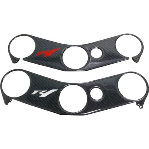 Tank Cover Pad Sticker Triple Front Top Clamp Fish Carbon Fiber Logo Decal Motorcycle For YAMHHA YZF1000 R1 2004 2005 2006 K4