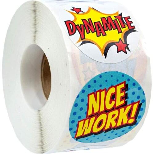 500Pcs/roll Motivational Stickers for School Reward Stickers 8 Different Styles Design Cute Sticker 'Nice Word' Stickers Teacher