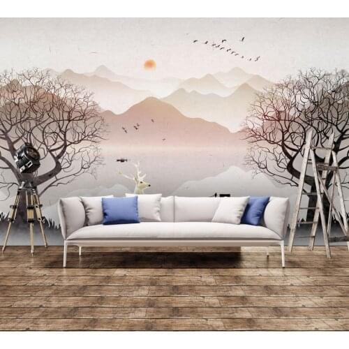 Bacaz 8d Starry moon sun Hand-painted Wallpaper for living room TV background bedroom background 3d photo mural paper Home Decor