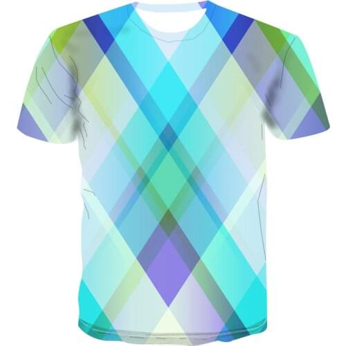 2020 new hot fashion summer 3D printing t-shirt digital printing pure geometric color mens casual fashion t-shirt S-6XL