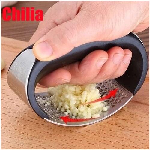 Staal Knoflookpers Keuken Accessoires Handleiding Knoflookpers Molen Knoflookpers Slicer Pers Voor Knoflook Koken Levert Gadgets