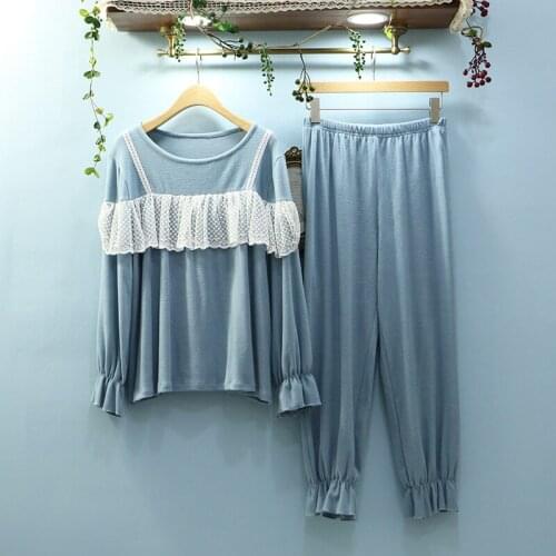 Pajama Woman Autumn And Winter New Sleepwear Double Sided Flannelette Ladies Sexy Casual Suit Ladies Pajama Casual Home Clothing