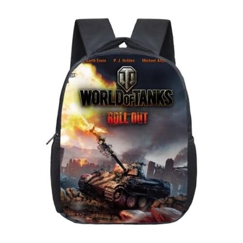 12 inch Game World Of Tanks School Bags Kindergarten Children kids Backpack for Girls Boys Childrens Backpacks Mochila