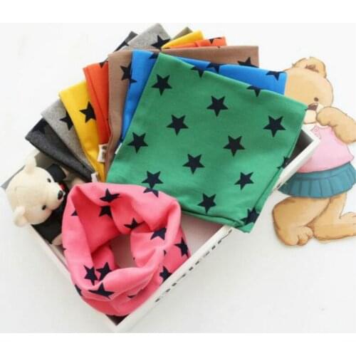 Spring Autumn Winter Cute Toddlers Kids Girls Boys Snood Winter Scarf Stars Decor Scarves Baby Neckerchief
