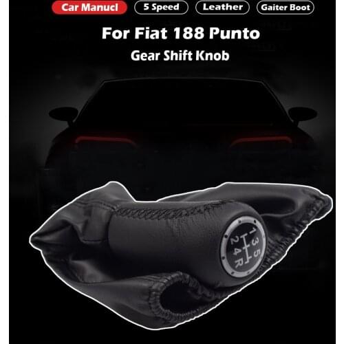 Car-styling 5 Speed Gear Shift Stick Knob Lever With Leather Boot Case Cover For Fiat 188 Punto
