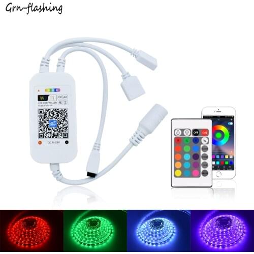 LED Strip Smart Music Controller 24Keys Dual-wire 6-Channel Bluetooth Wireless Controller Supports Magic Home Pro Alexa