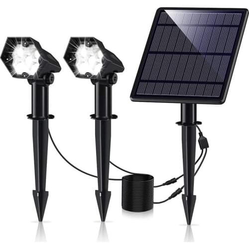 Solar Pathway Lights Outdoor 10LED Solar Light Waterproof Solar Garden Lights Adjustable Solar Powered Spotlights