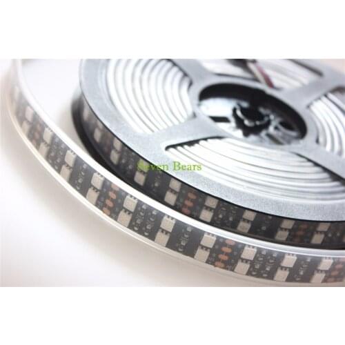 IP67 Silicone Tube Waterproof Black PCB LED Strip RGB 5050 Double Row,Black PCB Board,,120LED/m,5m 600LEDs DC12V Black PCB